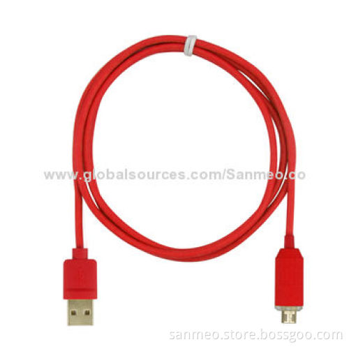 LED Micro USB Charger Cables for Samsung, HTC and More, Various Designs AvailableNew